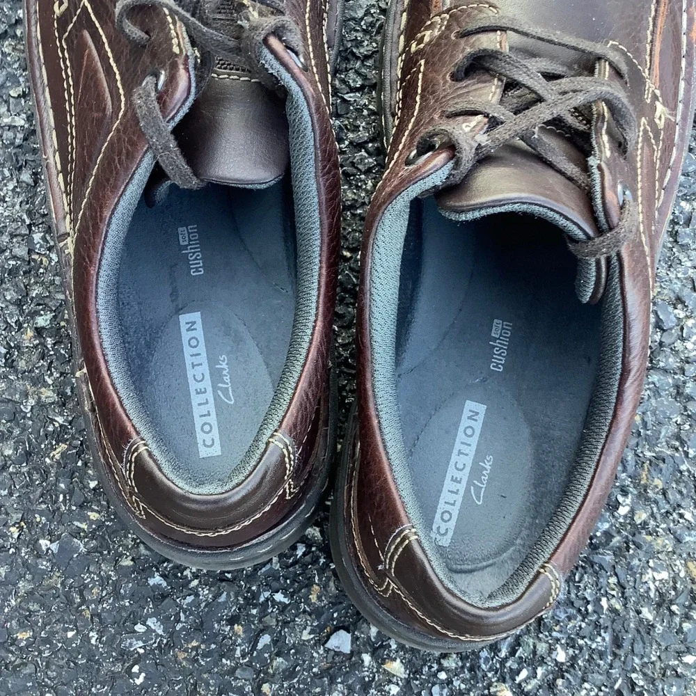 Clarks Collection Tilden Free Men 12 Brown Leather Moc Toe Oxford Shoes 26130644